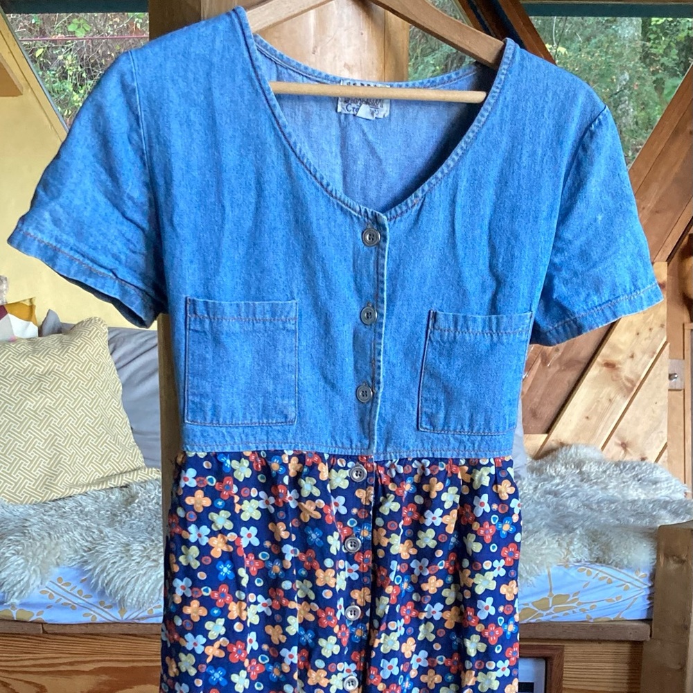 Vintage Denim and Flower Dress